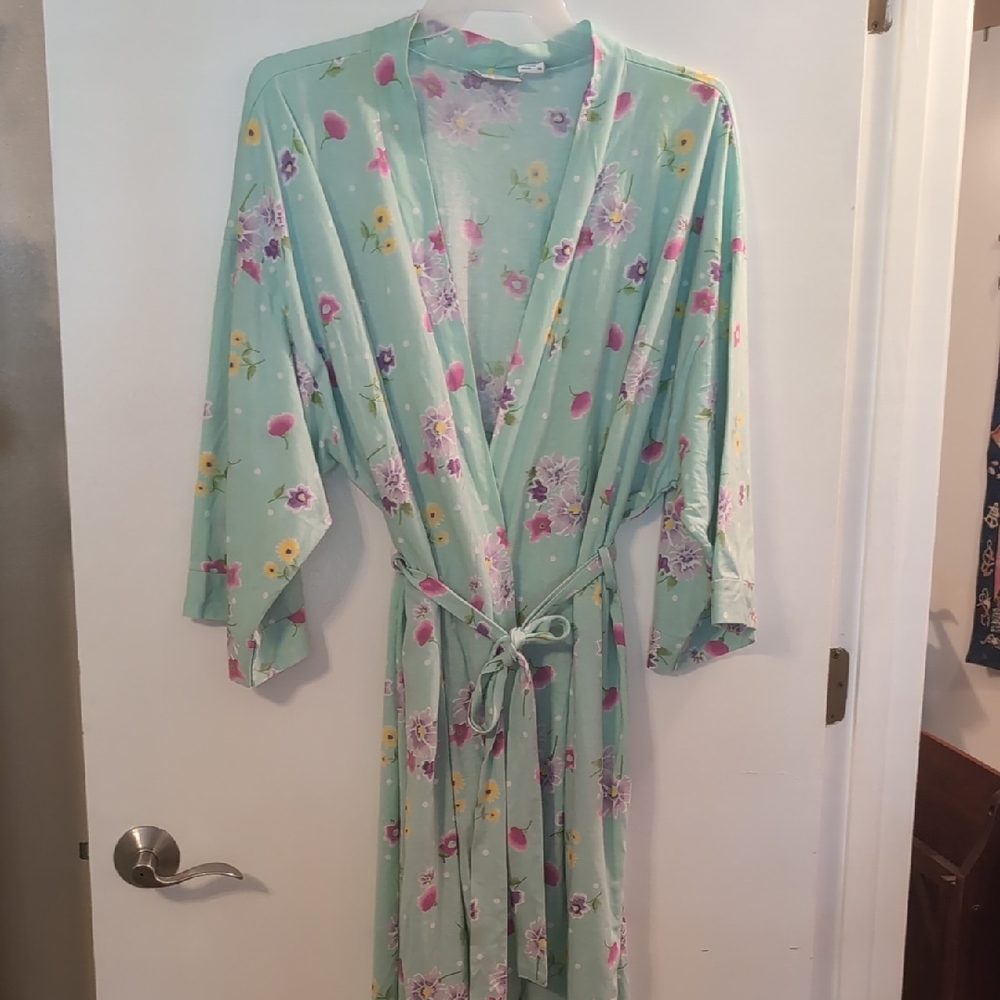 Blair Mint Floral Kimono Robe